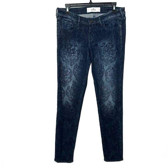 Hollister Denim - Hollister Floral Pattern Velvet Flocked Denim Skinny Jeans Size 9R